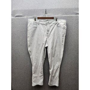 NYDJ Womens Striped Ankle Jeans 22W Blue & White Cotton/Spandex